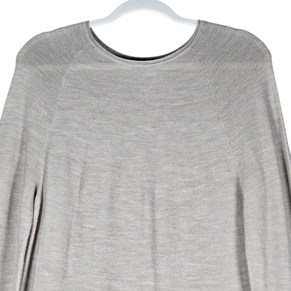 J Jill Sweater Womens Medium Taupe Merino Wool Long Sleeve Tunic Pullover Knit - Picture 3 of 8